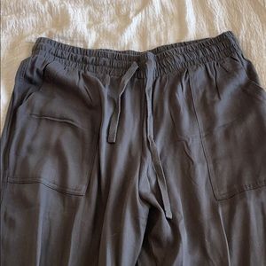 High waisted cotton joggers with drawstring